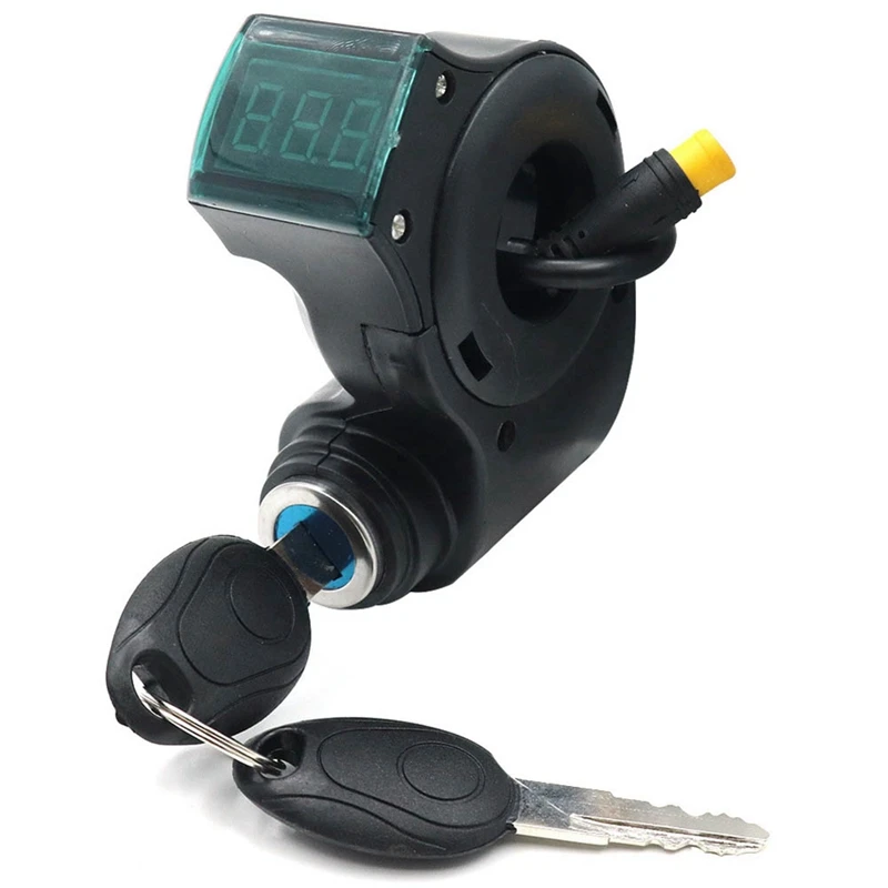 

E-Bike Lgnition Lock Key Thumb Throttle Voltmeter Digital Voltage Display Switch 3Pin for KUGOO M4 XiaoMi M365 Universal