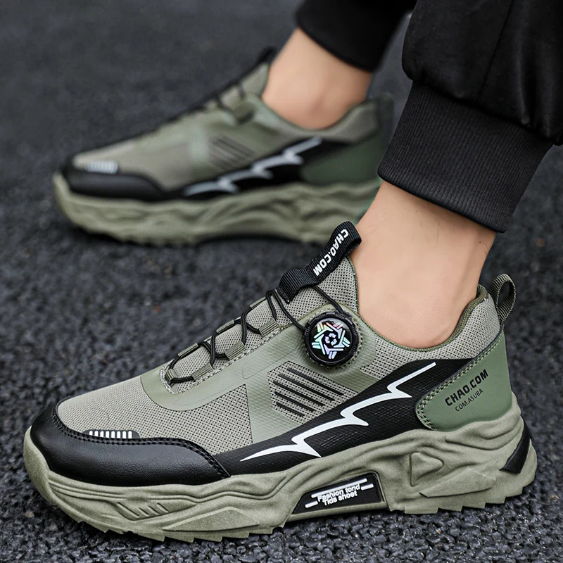 Мужская обувь всесезонные корейские дышащие вращающиеся шнурки женская мягкая