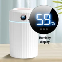 2000ml double spray air humidifier with humidity display office home anion essential oil diffuser usb cold fog machine