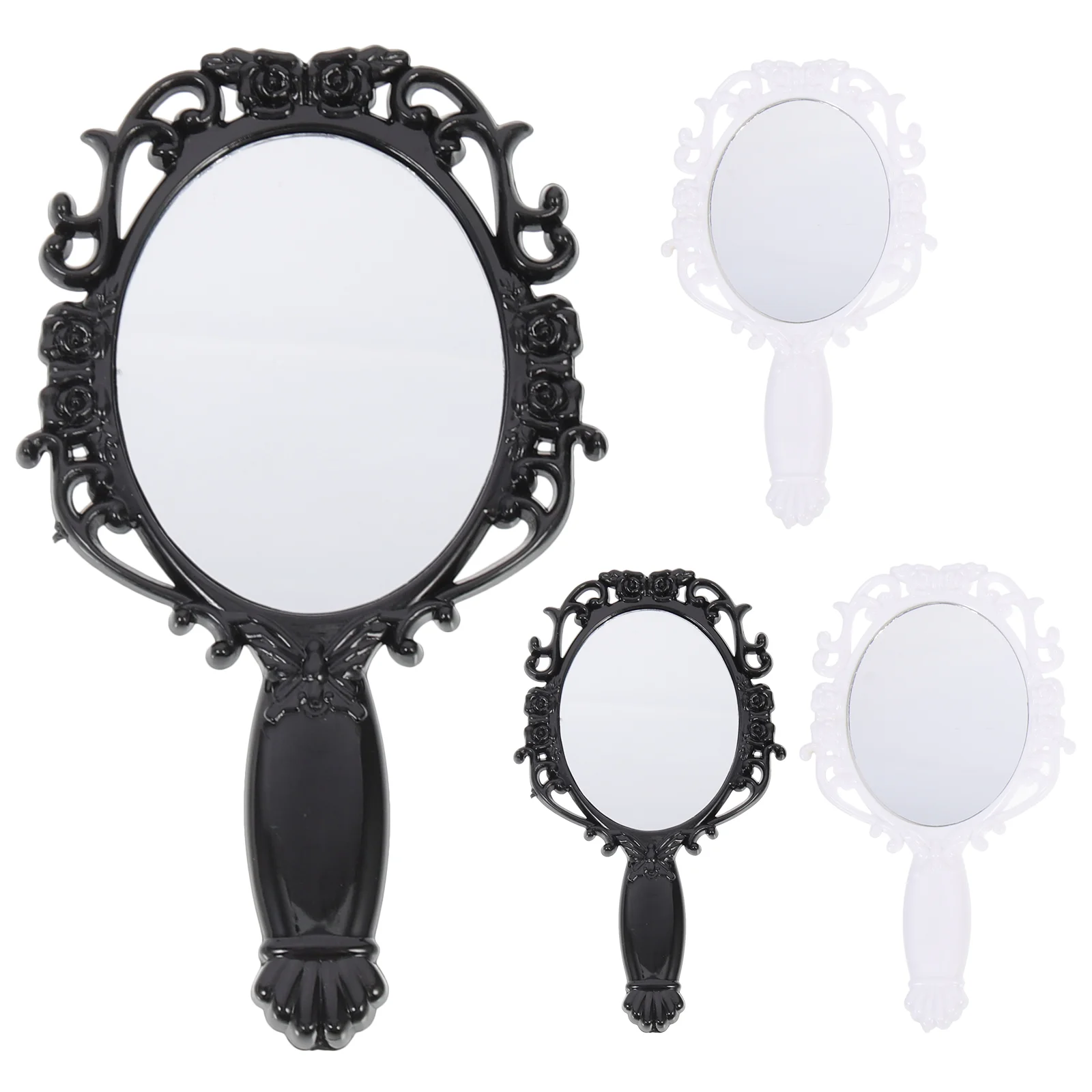 

Mirror Makeup Travel Handheld Hand Compactwith Handle Outdoor Retro Foldable Purse Foldingportable Femalesmall Pocket