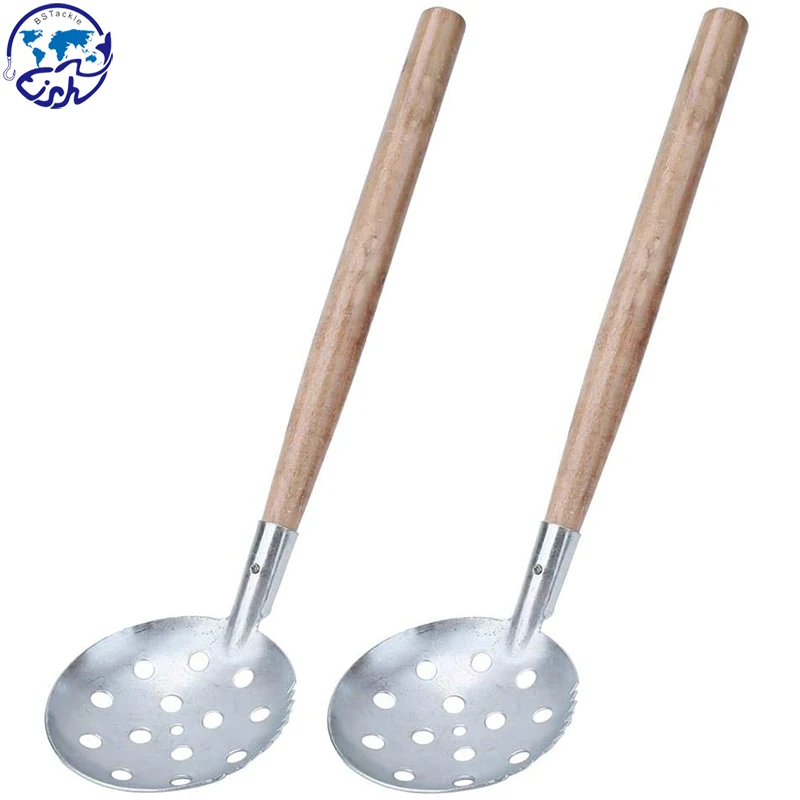 

Ice Fishing Spoon Skimmer Ice Mud Spoon With Wooden Handle Winter Outdoor Fishing Shovel Ice Tool Metal Wood Design