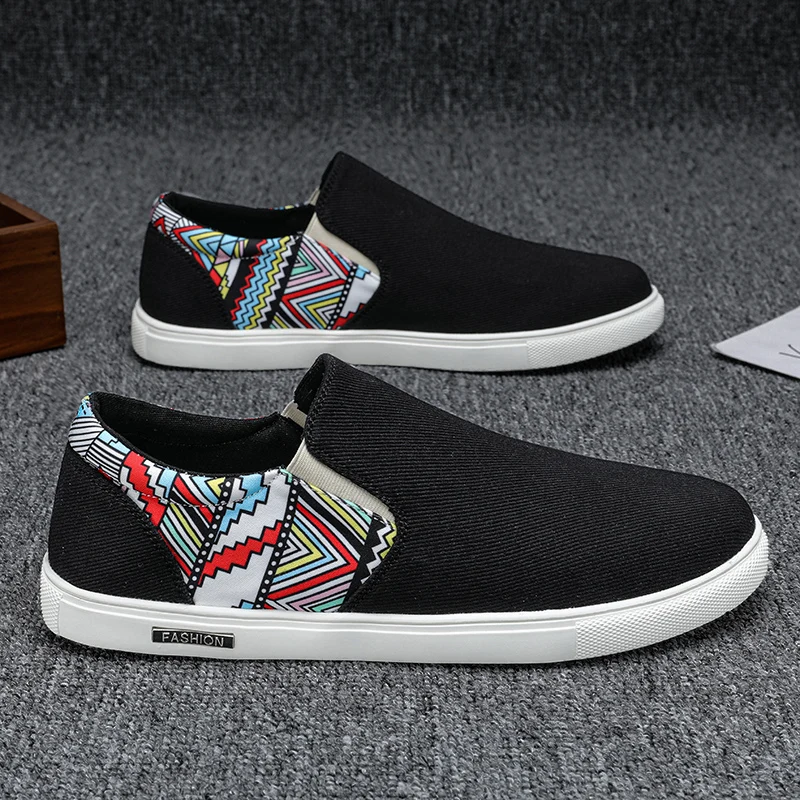 

2022 New Men Canvas Shoes Loafers Slip On Fashion Spring Autumn Flat Breathable Comfortable Top Qualitity Mens Vulcanized Shoes