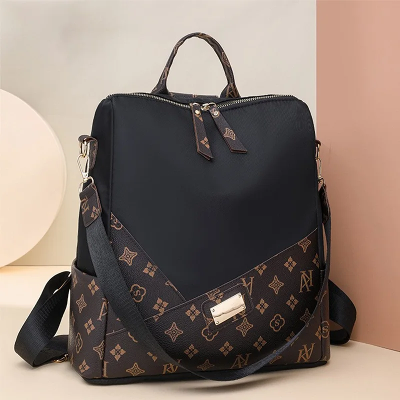 Женская нейлоновая сумка-Антивор двойного назначения с принтом в стиле ретро