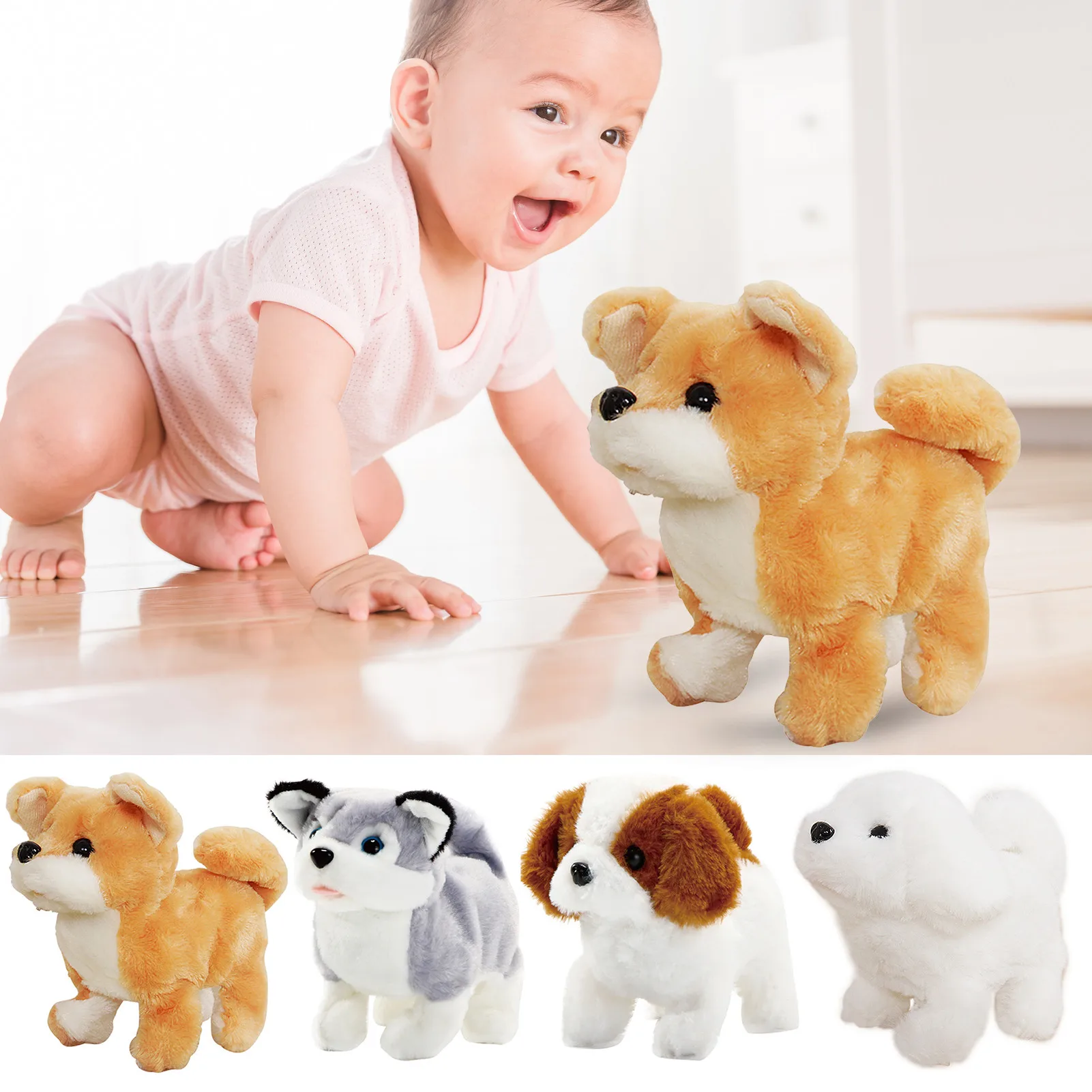 

Говорящий золотистый ретривер, электронная фотособака, умная электрическая игрушка для собак с животными, лай, хвост, ваггинг 2022