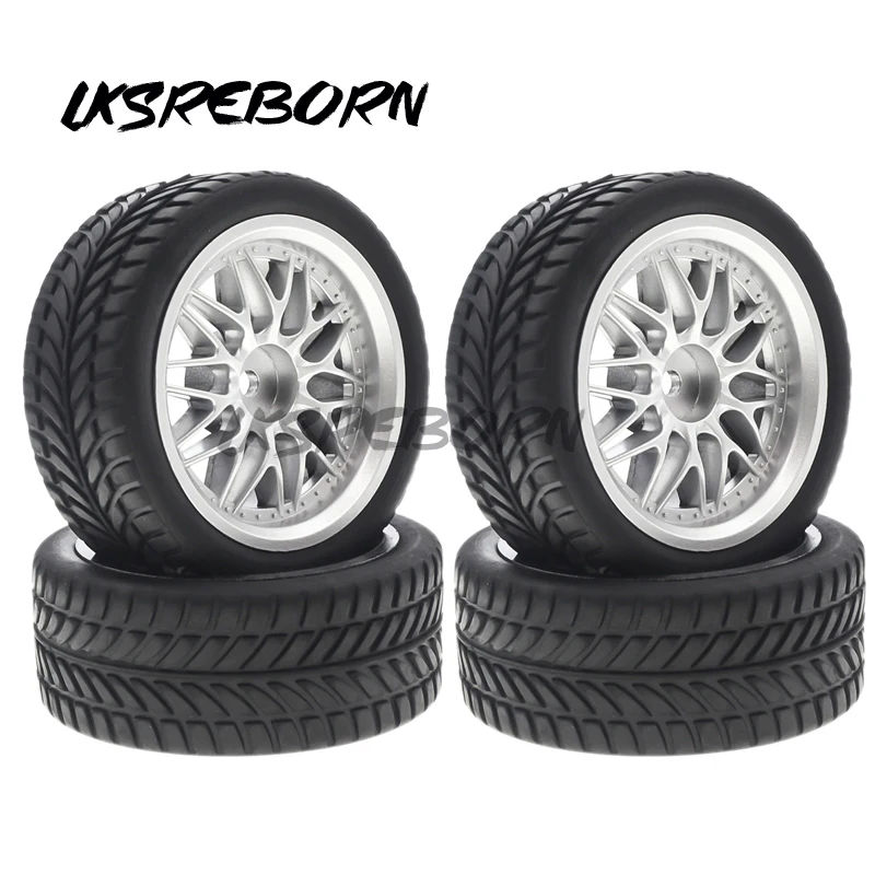 

4 Pcs 1/10 26mm Rubber Tire RC Racing Car Tires On Road Wheel Rim Fit For HSP HPI RC Car Part Diameter 66mm Tires 94123-94122