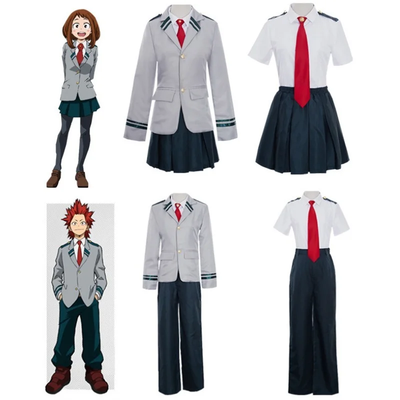 

Anime My Hero Academia Cosplay Midoriya Izuku Bakugou Katsuki Ochaco Uraraka Uniform Set Wig Halloween Anime Cosplay Costumes