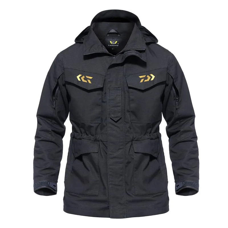 

Men's Autumn Outdoor Sports Tactical Fishing Jacket Windproof Waterproof Hooded Coat Breathable Fishing Clothing Outwear