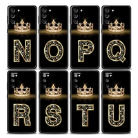 fashion diamond crown letter n z phone case for samsung galaxy s7 s8 s9 s10e s21 s20 fe plus note 20 ultra 5g soft silicone case