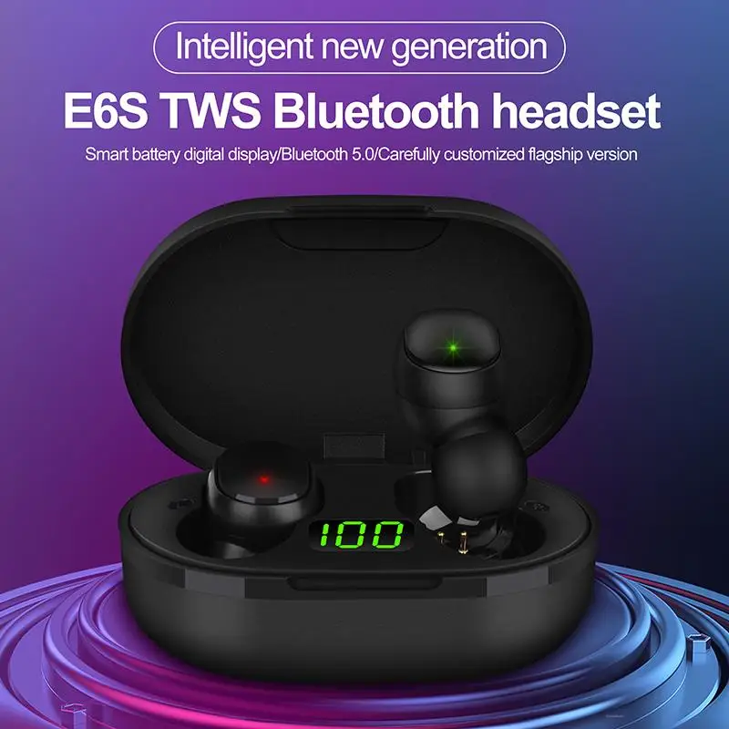 

E6S цифровой дисплей Bluetooth-гарнитура Maca Спортивная Беспроводная Bluetooth-гарнитура мини-гарнитура стерео внутриканальные