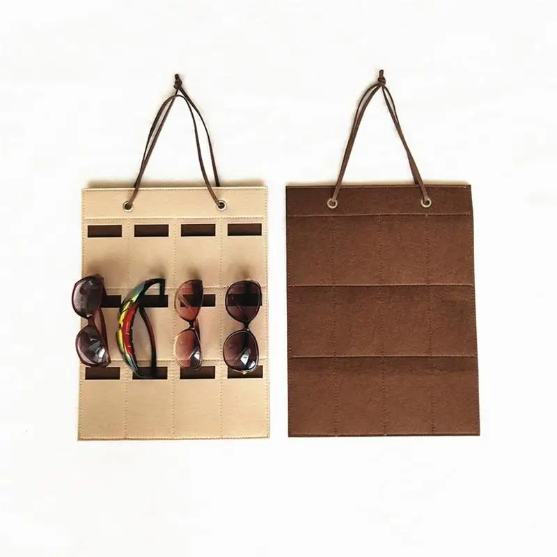 

Органайзер для солнцезащитных очков, фетровая настенная Сумочка с 12 отделениями для защиты от пыли и солнца, бытовой держатель для демонстр...