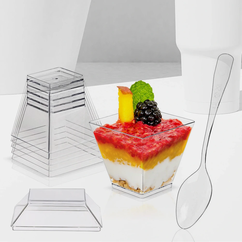 Экологичные пластиковые чашки для пустыни мини-чашки парфейни йогурта с