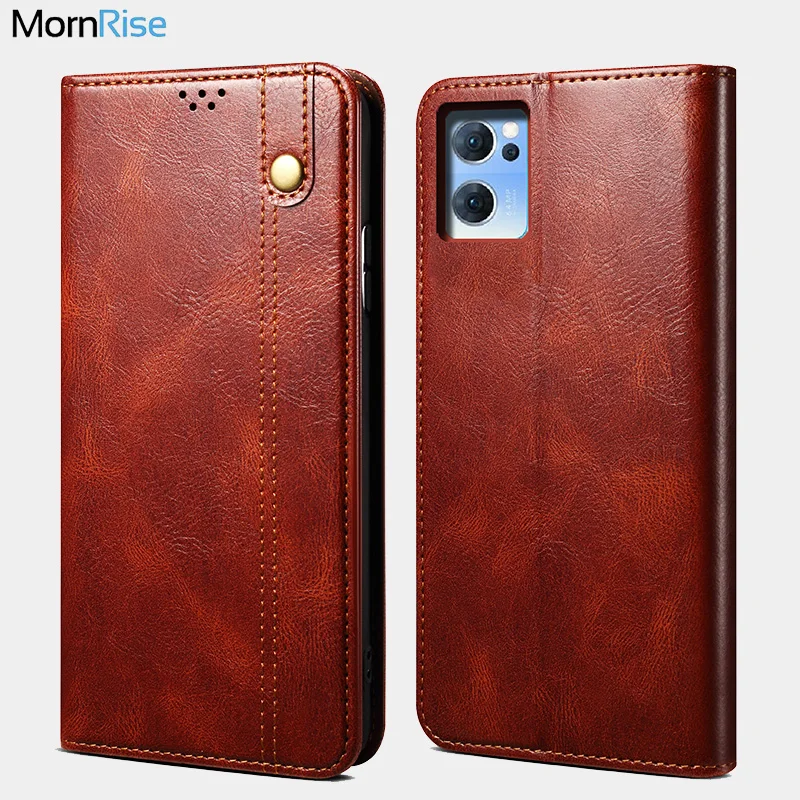 

Vintage Leather Flip Cover For OPPO Reno 7 5G Wallet Case Card Stand Magnet Book Cover Luxury Casual Phone Fundas