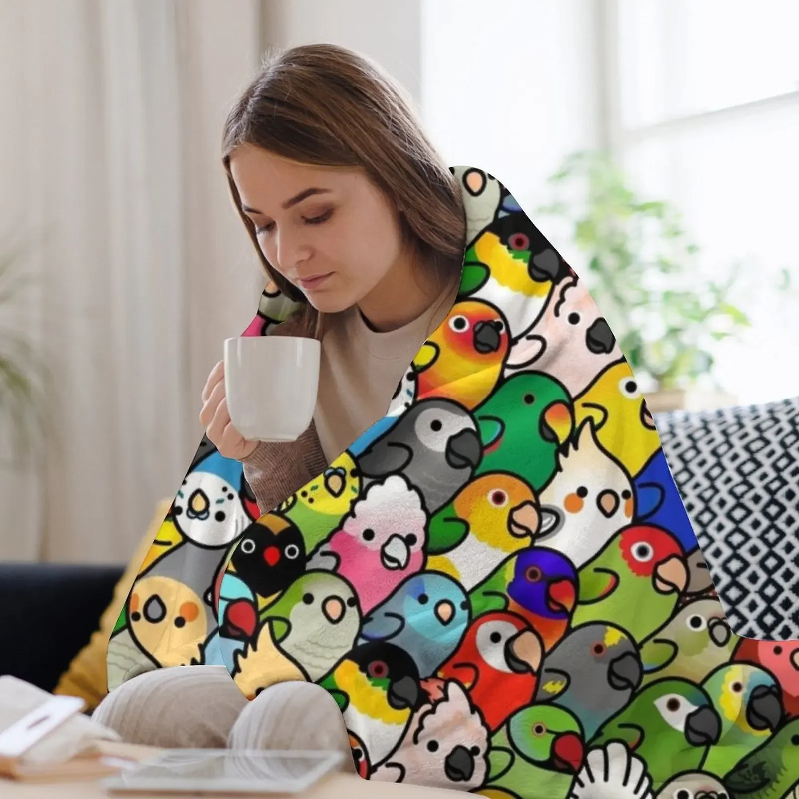 Фото Плед Everybirdy Pattern 2023, мягкий и удобный плед для дома, на все времена года №3