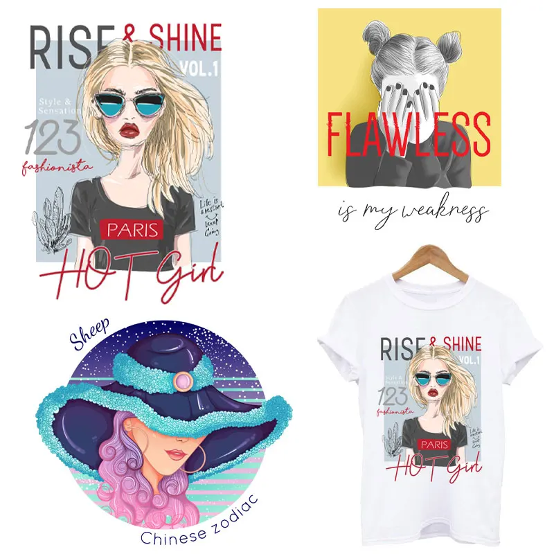 

Women Fusible Textile Transfer Heat-transferable Textile Sticker Rhinestones Applique Iron-on Transfers Ironing Applications