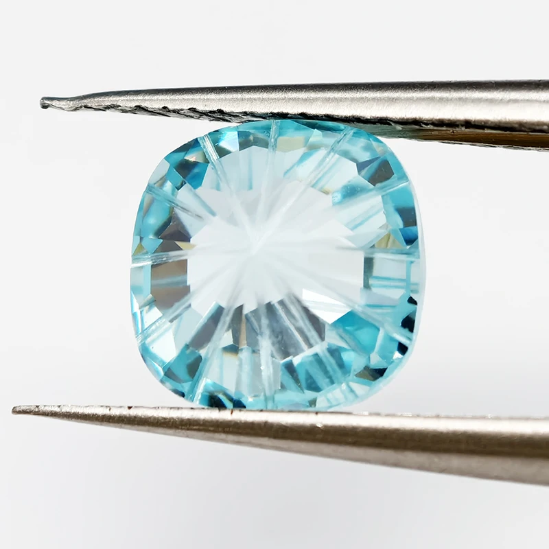 Новый кубический цирконий L-Aquamarine с огранкой «кушон» и пиротехническим эффектом, свободный камень для изготовления ювелирных изделий, цветные синтетические камни (art.: 3920db02aa224) - 3920db02aa224