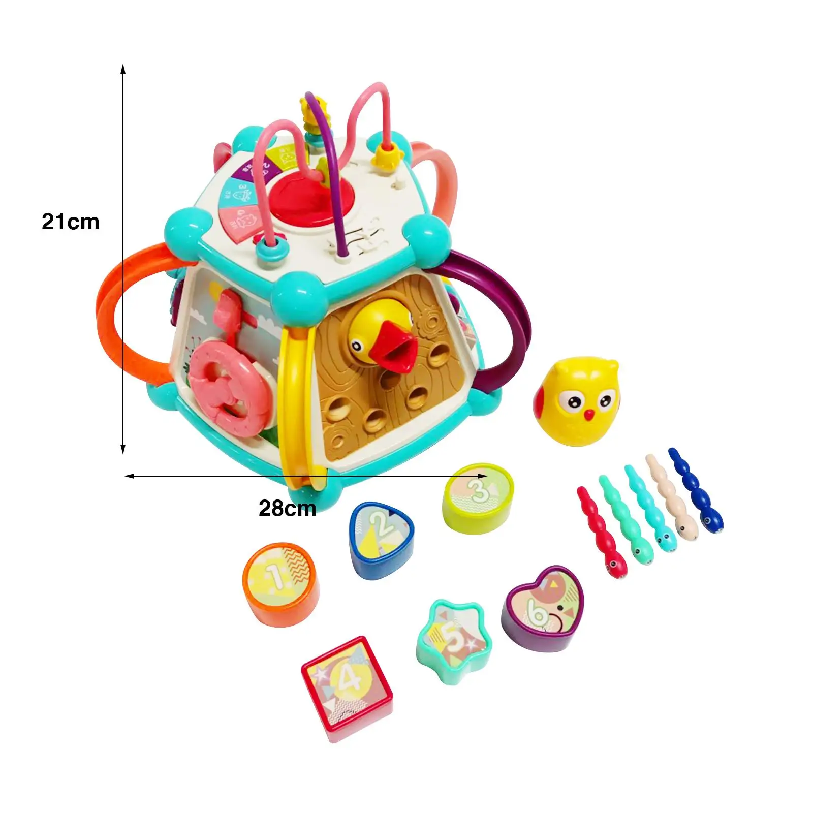 

Musical Activity Cube Toy with Bead Maze Shape Sorter Development Educational Toys Toy for Kids 1 Year Olds Toddlers Gift