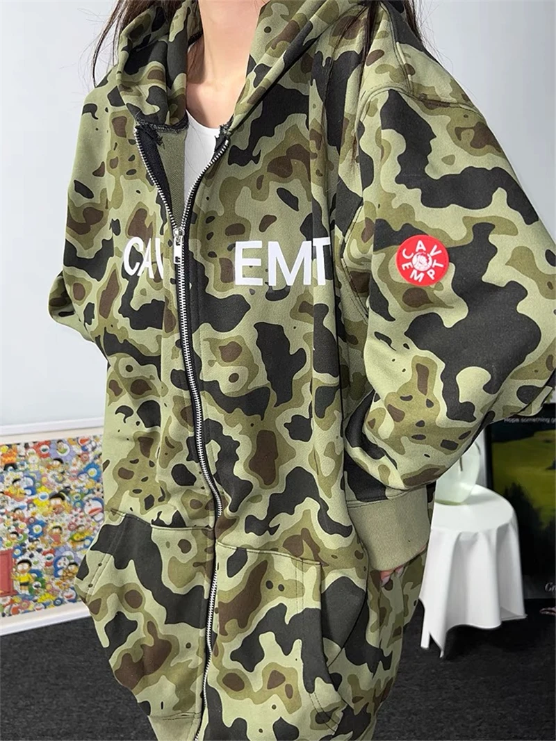 

Leopard Camouflage CAVEMPT C.E Zipper Hooded Jacket Men Women High Quality Casual CAV EMPT Hoodie Pullover