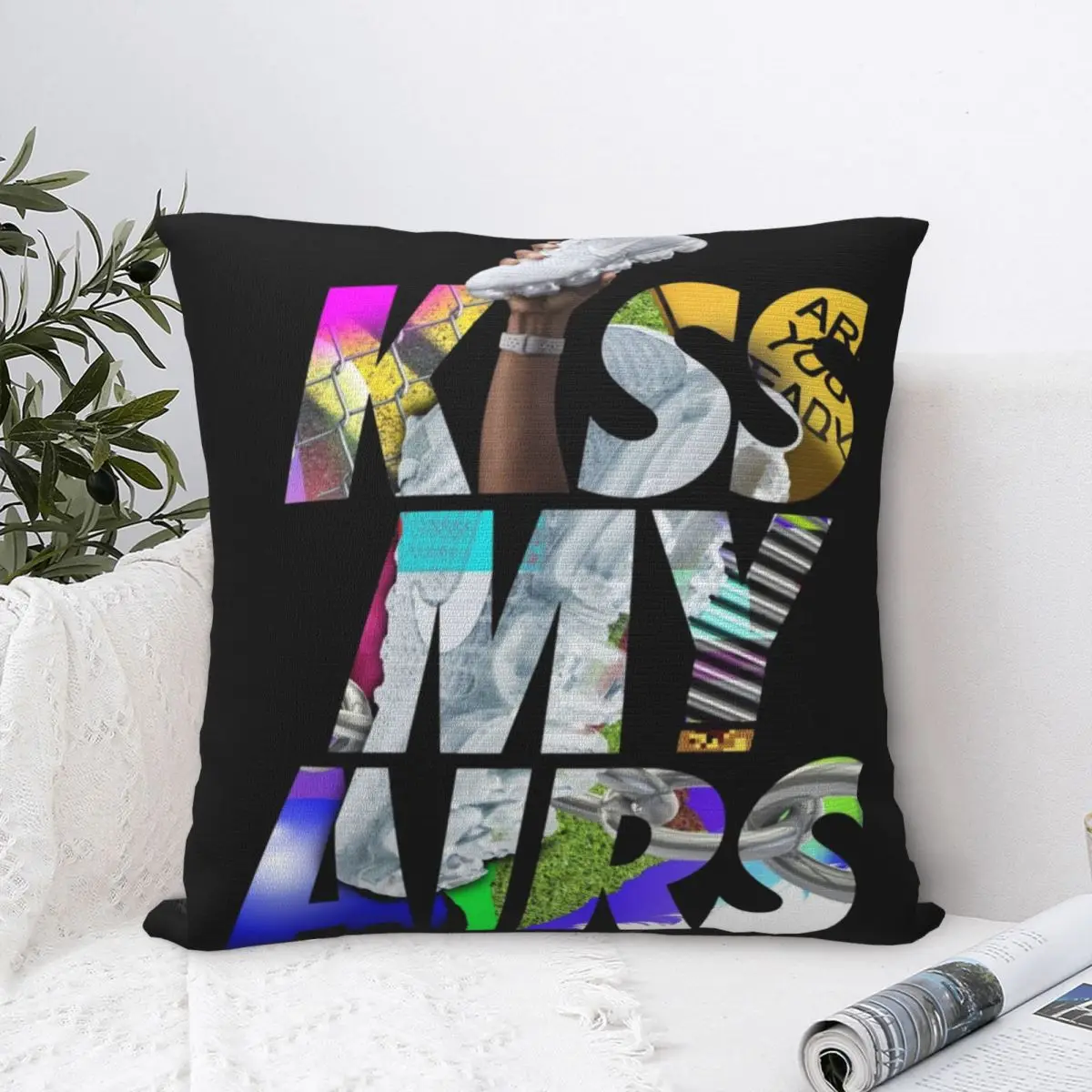 

Kiss My Airs Pillowcase Pillow Case Cushion Cover Home Sofa Car Decorative Throw Pillow Printing Decoration Anime