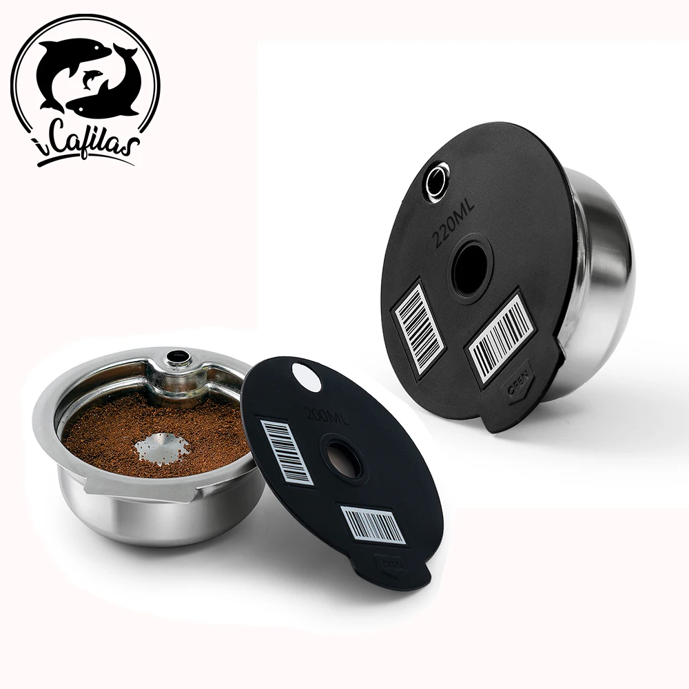 

60/180/200/220ml Reusable Coffee Capsule Pods Stainless steel for BOSCH-s Machine Tassimo Refillable Filter Maker Pod