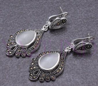 

lovers women good 11.23 Elegant oval bead dangle pierced earrings Discount gem stone 925 Jewelry noble lady's