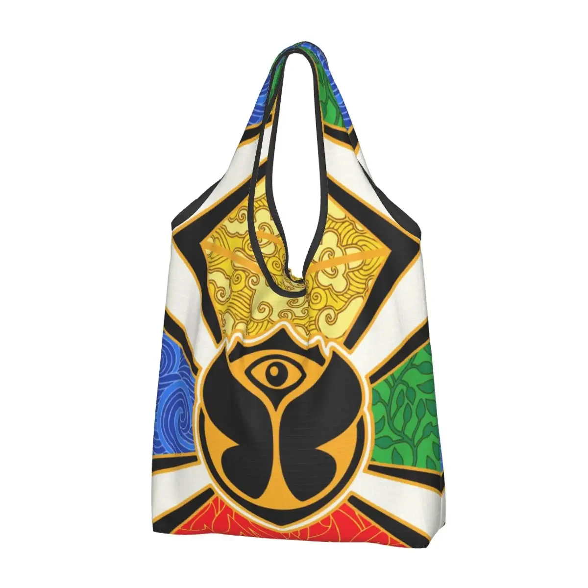 

Продуктовая сумка с флагом Tomorrowland, модная сумка-шоппер, сумка через плечо, вместительная Портативная сумка