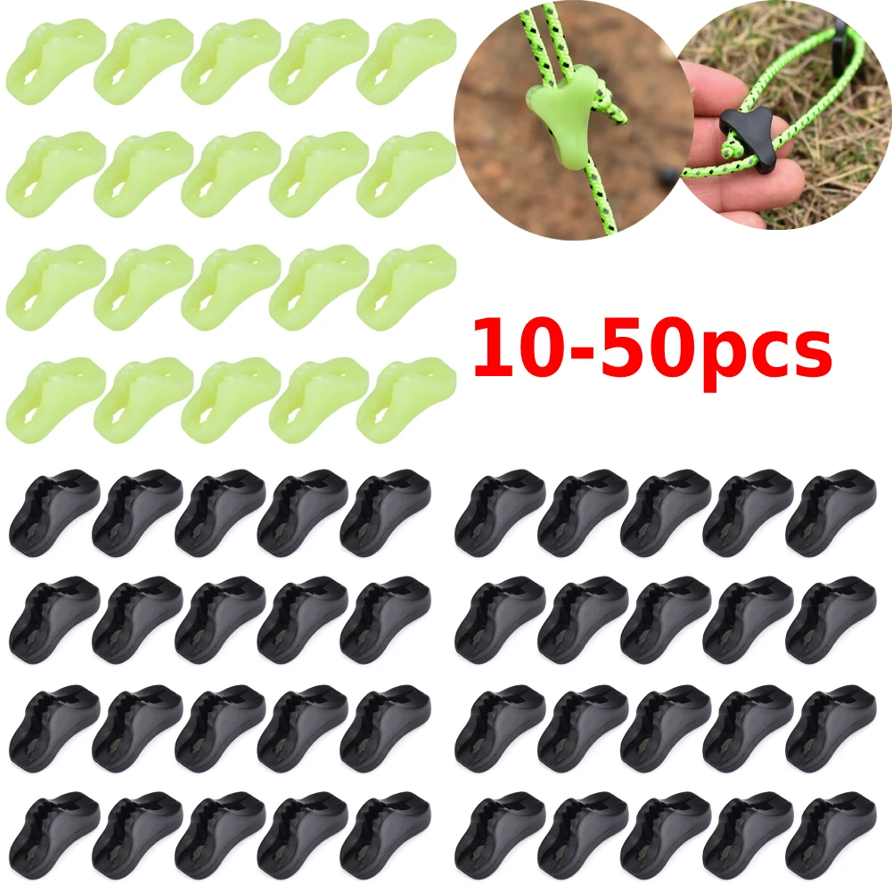 

10/20 шт пластиковые наружные Кемпинг флуоресцентные светящиеся тенты веревка Пряжка навес противоскользящие треугольные затягивающиеся пр...