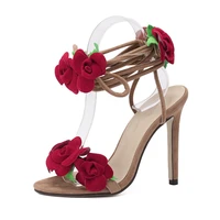 new summer womens sandals rose lace stiletto party wedding high heels high heels 11cm high stiletto sandals womens sandals