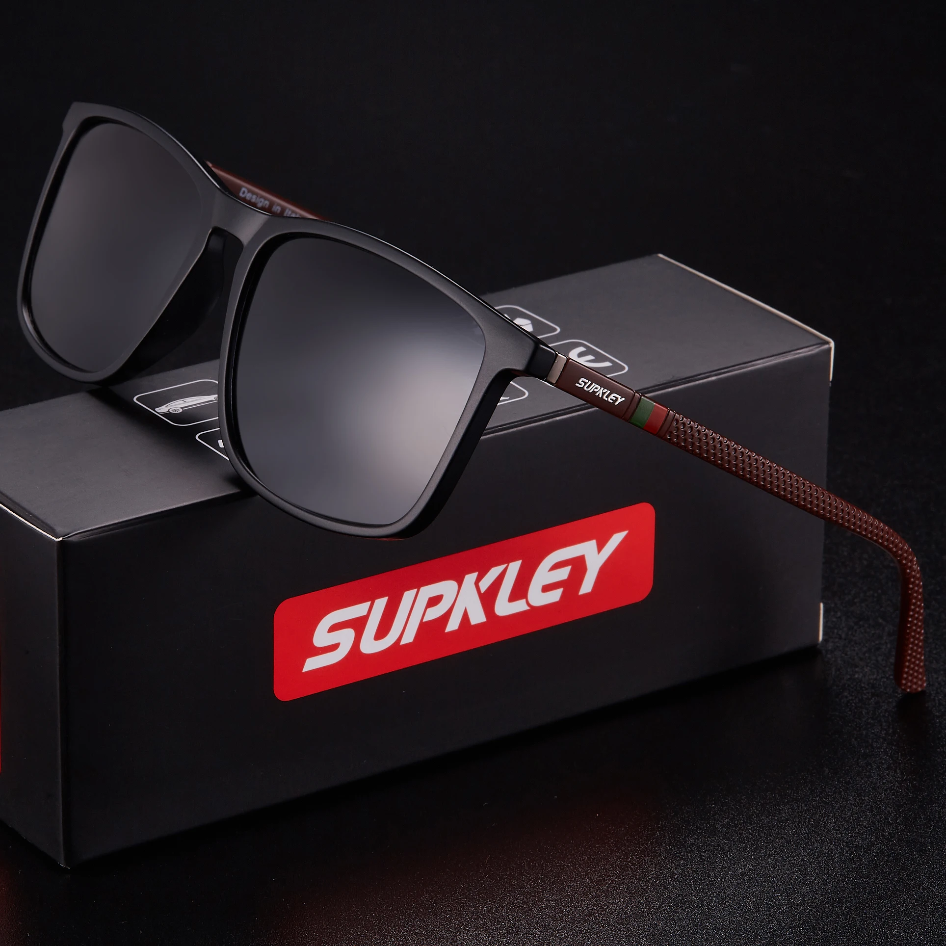 SUPKLEY Поляризационные Квадратные Солнцезащитные Очки Для Мужчин Спортивные