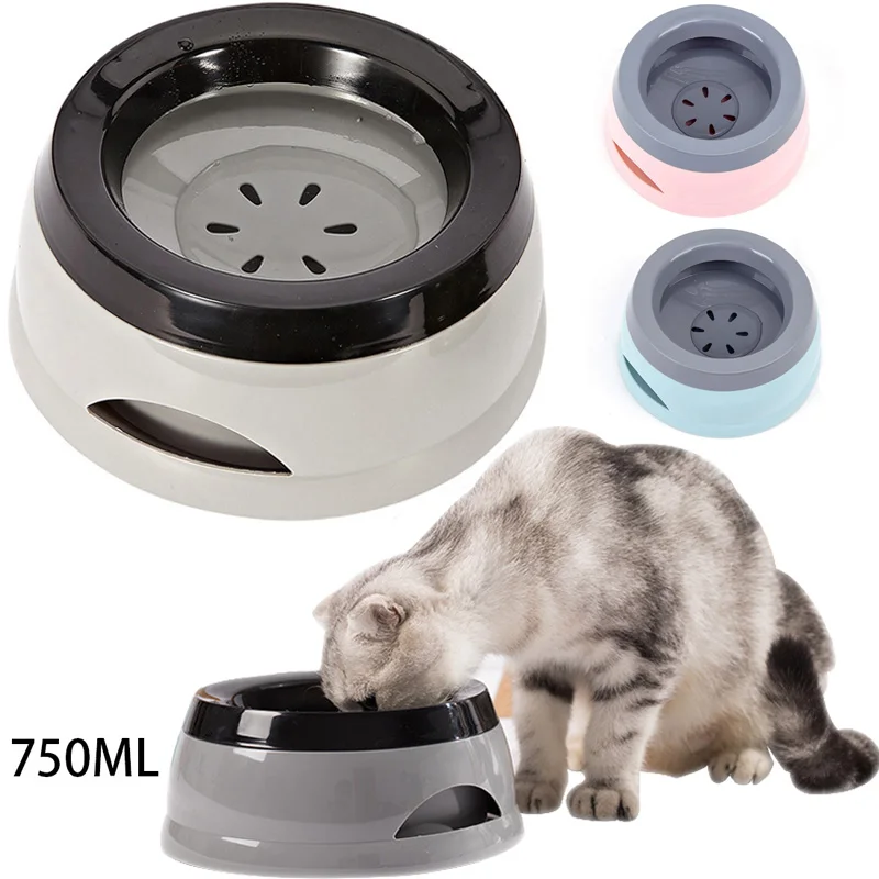 

Pet Dog Bowls Floating Not Wetting Mouth Cat Bowl No Spill Drinking Water Feeder Plastic Portable Dog Bowl Support Accessories