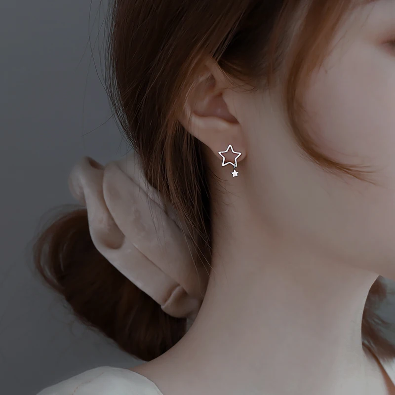 

Korean Star Earrings for Women's 925 Pure Silver Ear Studs Summer 2023 New Fashion Design Premium