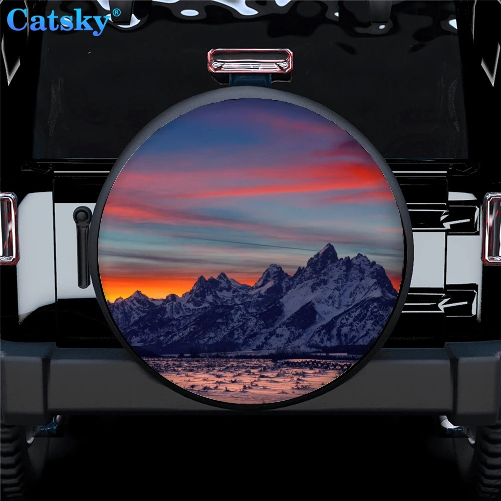 

Автомобильная запасная шина Mountain Sunrise, защитная крышка для любого автомобиля, запасная шина для кемпера, декоративная крышка для внедорожни...