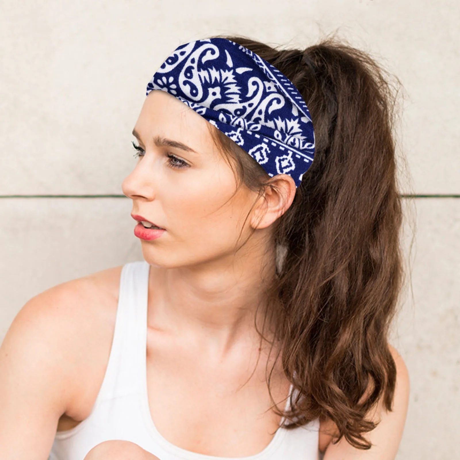 

Angelic Headband Women'S Sports Headband Yoga Pack Hair Sweat Absorption Head Bandwidth Edge Printed Headdress