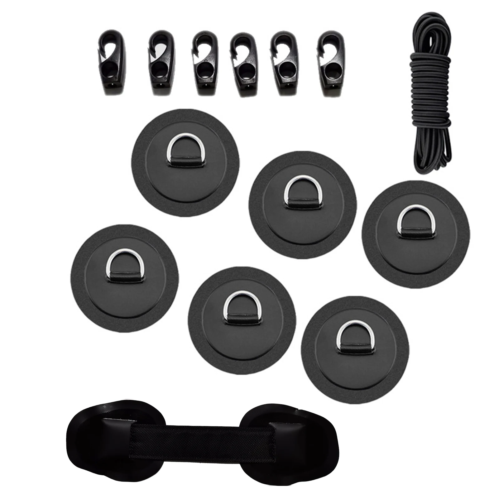 

Outdoor Deck Rigging Kit Inflatable Boat D Ring Patch Heavy Duty SUP For Kayaks Canoes Professional Bungee Elastic Rope Handle