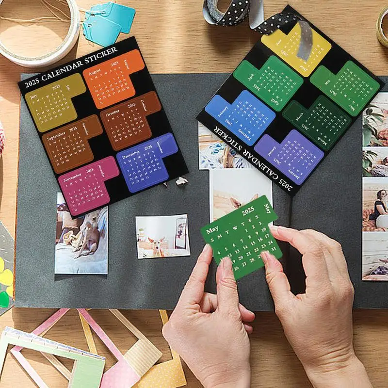 Ежемесячные вкладки 12-месячный календарь наклейка-планировщик маленькие