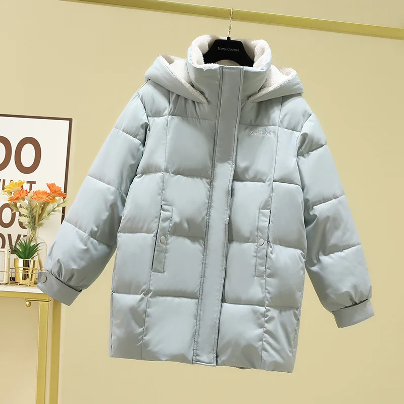 2022 winter new cotton padded jacket women's medium long Korean version slim personality down cotton jacket