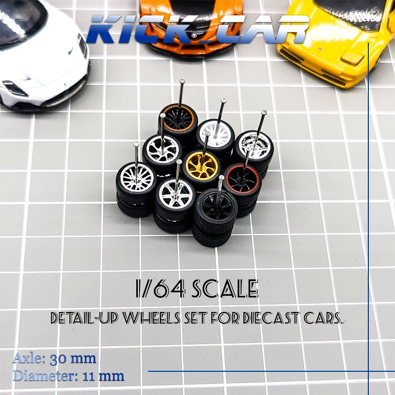 S Wheels With Rubber Tires Kicarmod Type For 1:64 Toy Car Di