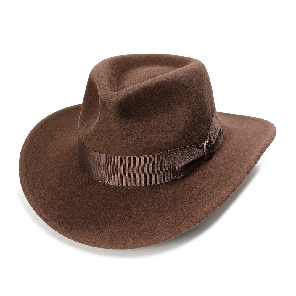 Шерстяная фетровая шляпа Индиана Джонса для мужчин Crushable Outback Hat Ковбойская
