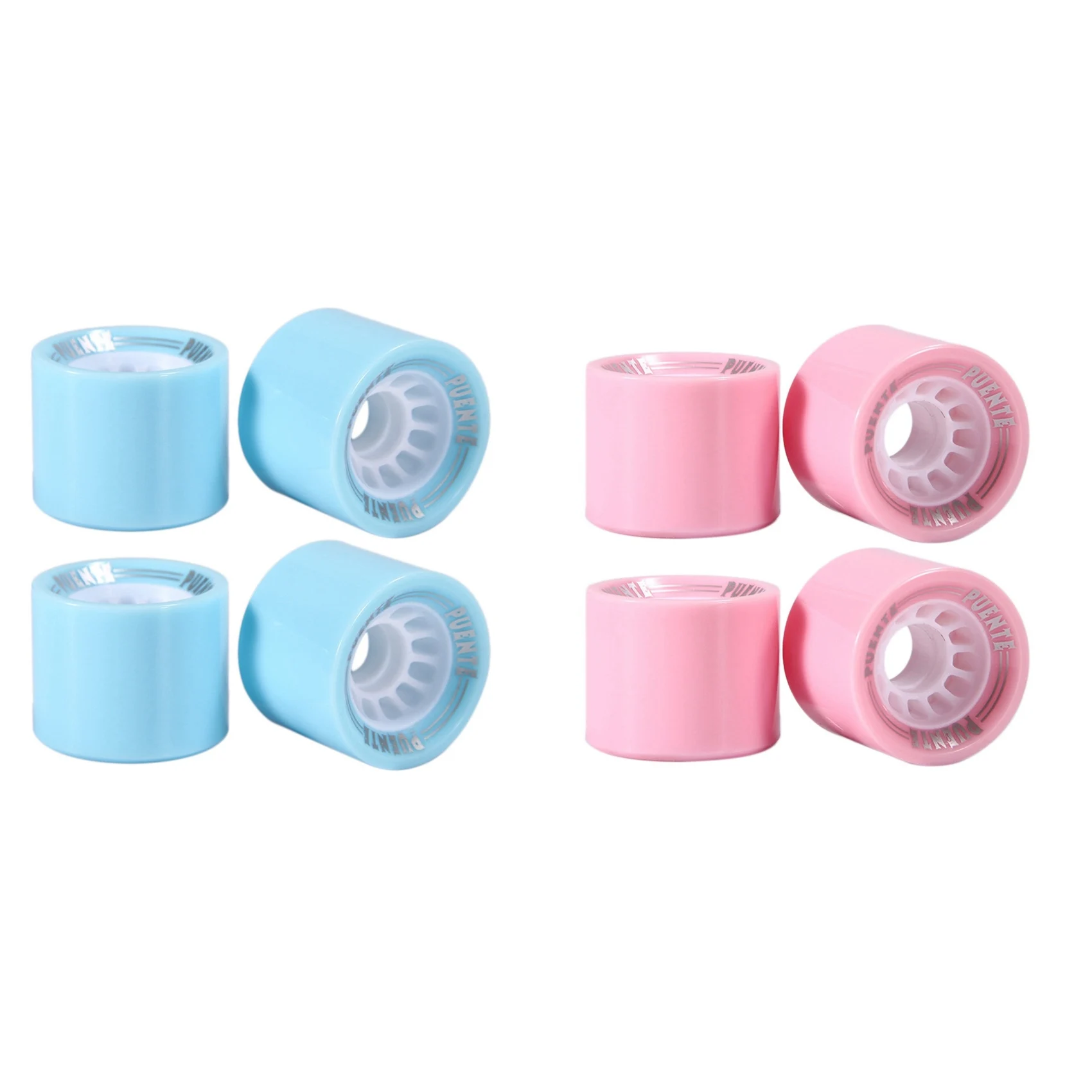 

PUENTE 8Pcs Skateboard Wheels 70X51mm PU Skateboard Wheels Longboard Wheels Dancing Board Wheel, Blue & Pink