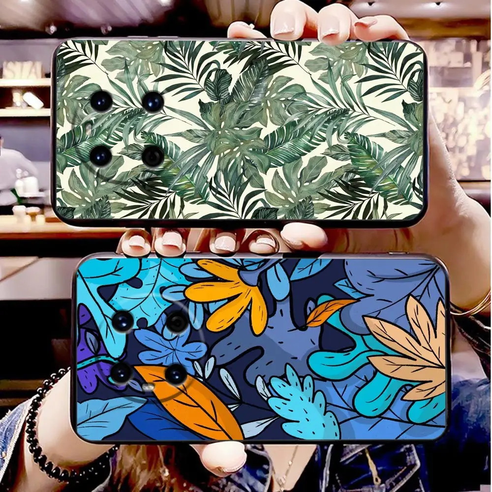 Phone Case For HUAWEI P50 P40 P30 P20 P10 P9 P8 Plus MATE 30 20 20X 10 9 Pro Lite Case Funda Coque Shell Capa Banana Leaf Flower