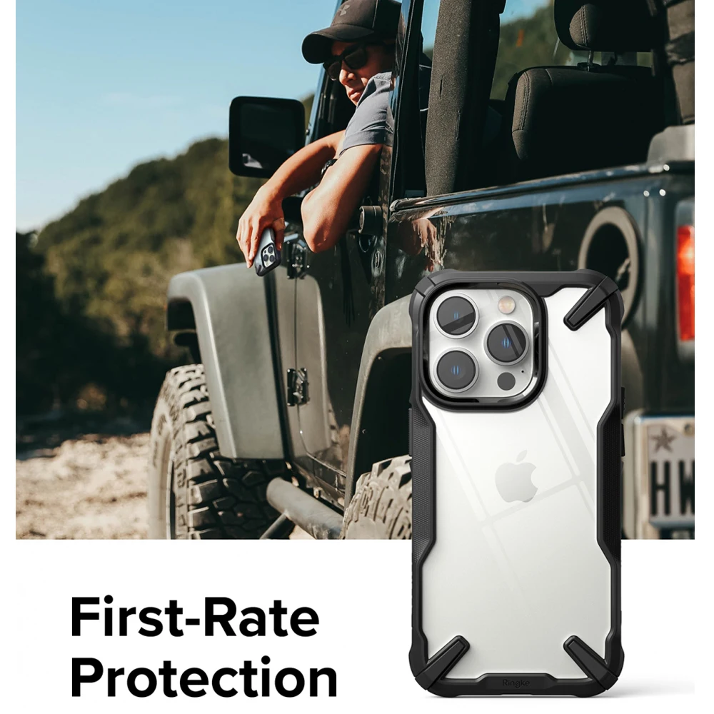 Ringke Fusion-X Compatible with iPhone 14 Pro Case 6.1 Inches Hard Back Shockproof Advanced Protective Soft TPU Frame Cover
