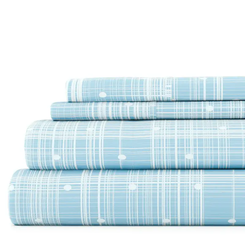 

Polka Dot Pattern 4 Piece Bed Sheet Set, Twin, by
