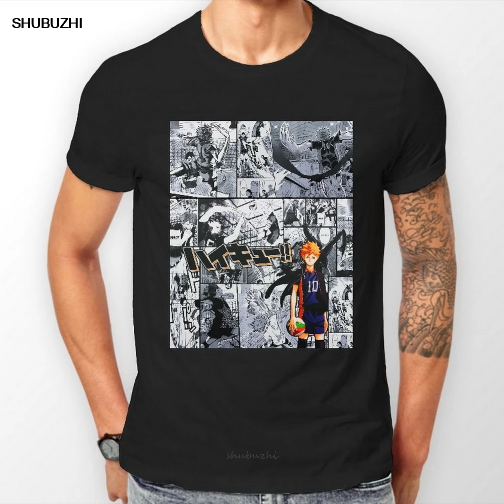 

Футболка унисекс Hinata Shoyo с рисунком манги и полосок Haikyuu Haikyu, футболка всех размеров, мужская футболка размера