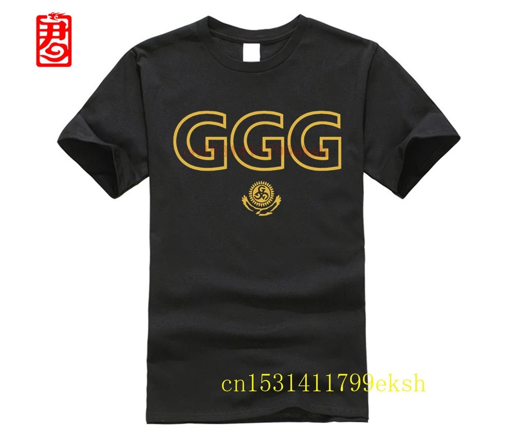 

2023 NEW men shirt Gennady Golovkin GGG GOLD LOGO T SHIRT BOXING