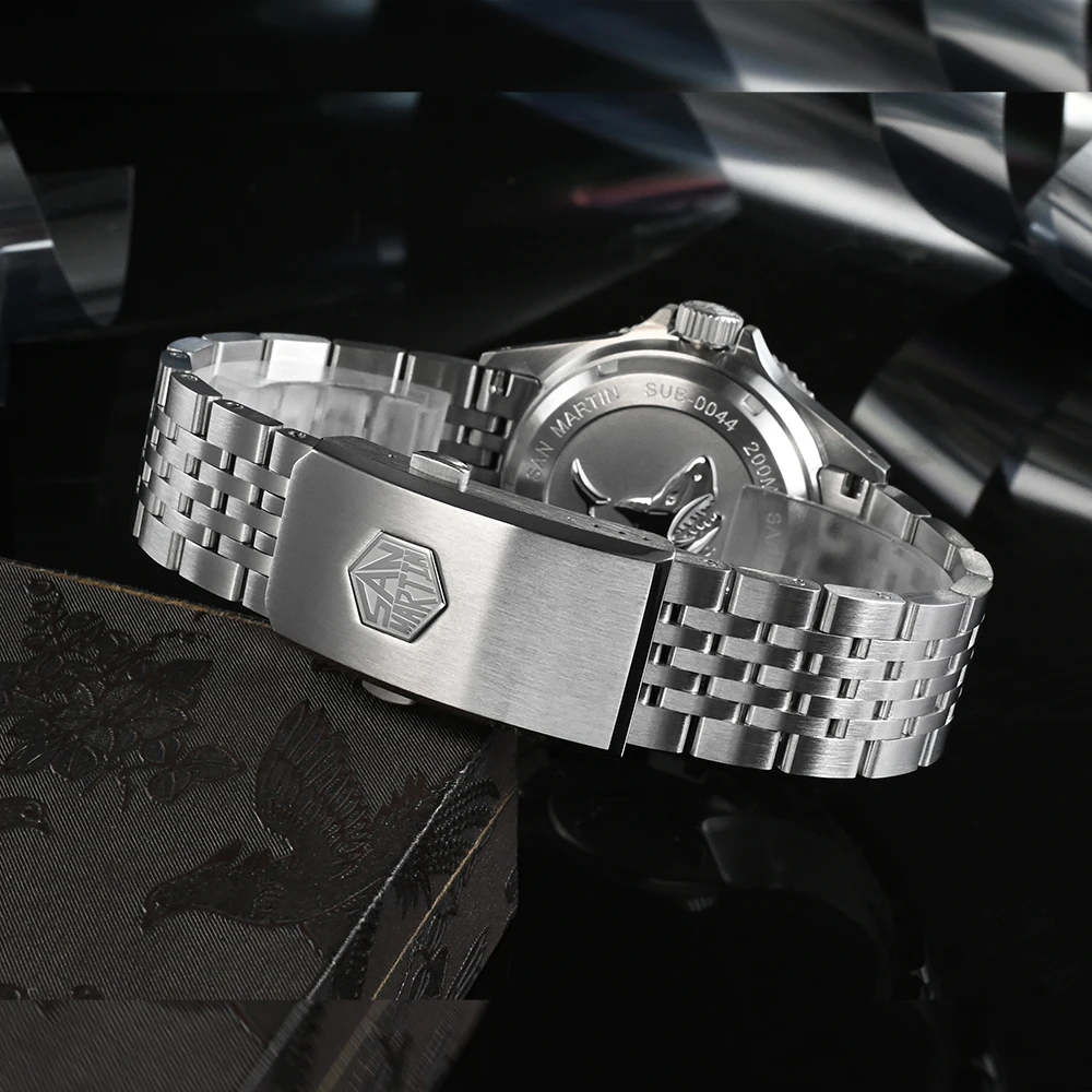 Мужские часы для дайвинга San Martin с синим циферблатом 38 мм Керамическая рамка