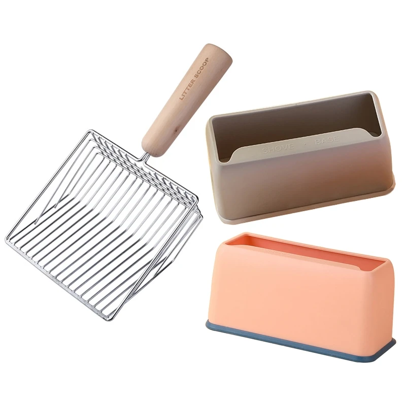 

Litter Scoop Sifter with Long Handle Wooden Handle For Easy Poop Sifting Drop Shipping