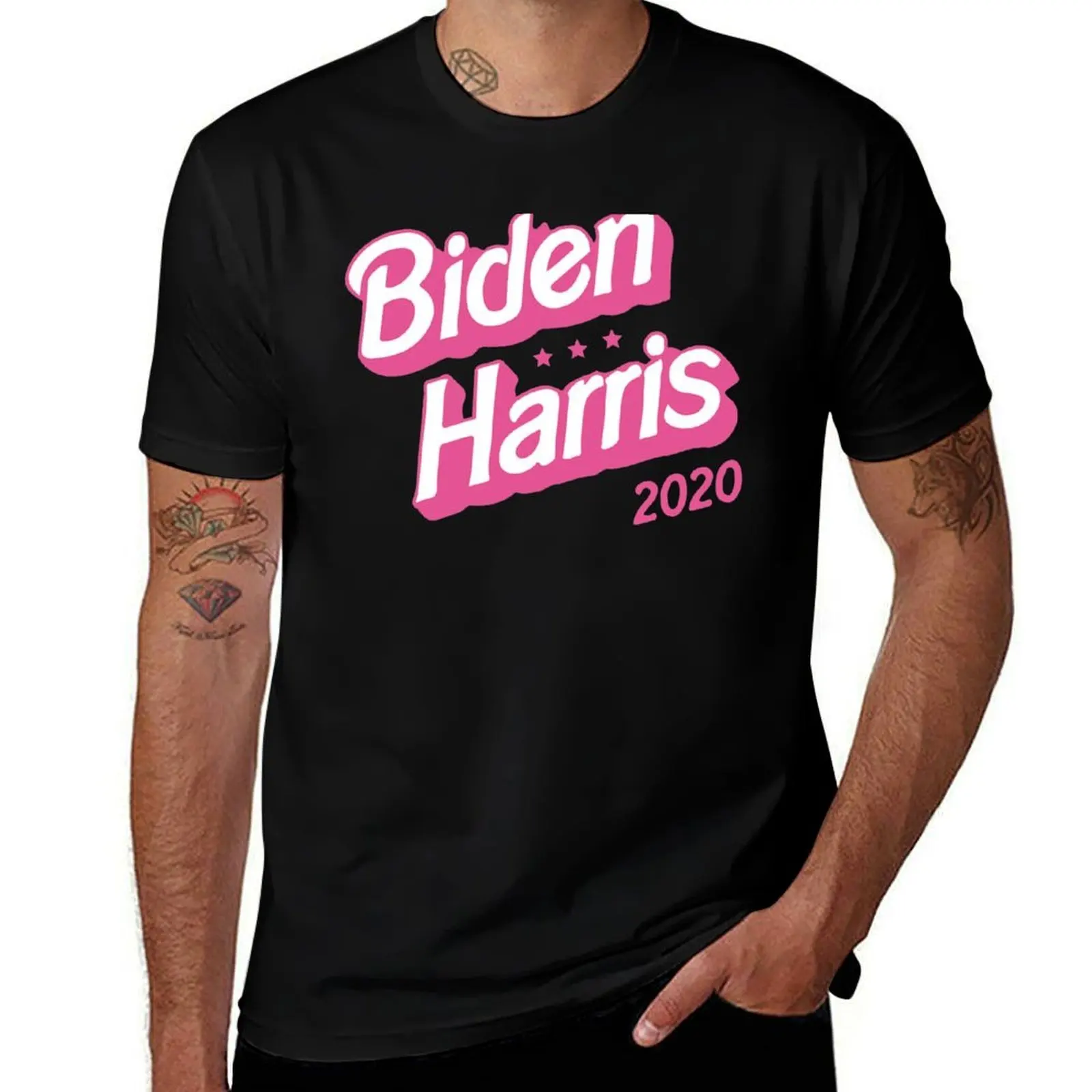 Фото Футболка Biden Harris Pink 2020 USA Election Funny T-Shirt, базовая, легкая, с коротким рукавом. №1