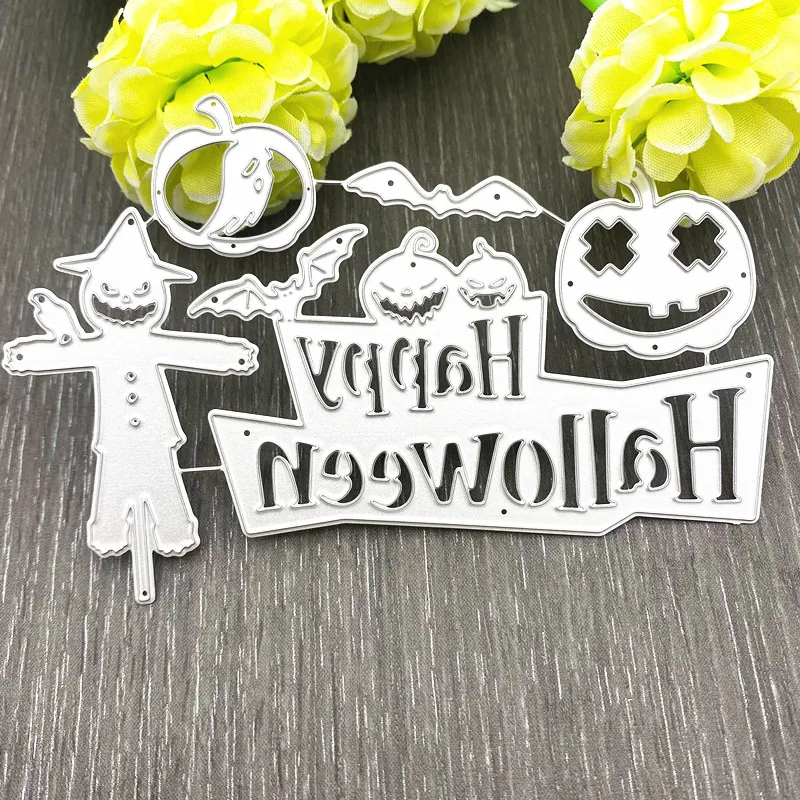 Металлические Вырубные штампы Счастливого Хэллоуина Тыква Монстр страшник