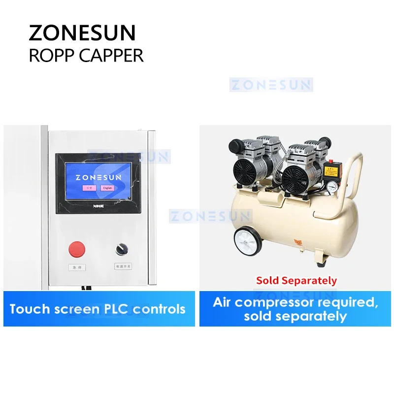 ZONESUN Автоматическая машина для укупорки крышек бутылок вина с защитой от помех ROPP