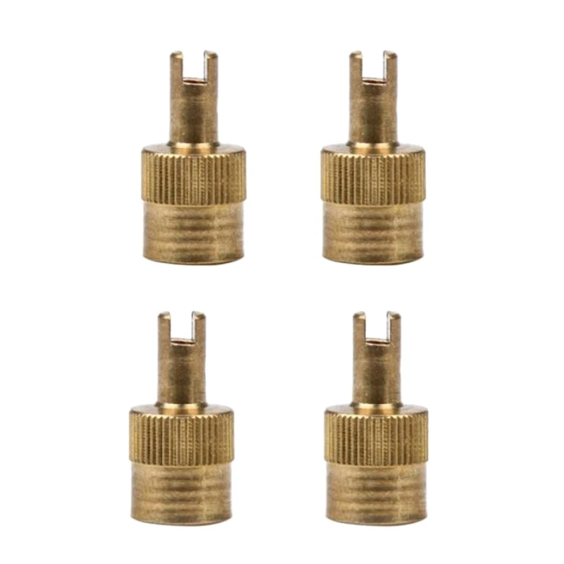 

Slotted Head Stem Cover with Core Removal Tool Full Copper Car Tire Tool Motorcycle Tyre Valve Repair Parts 4pcs/set