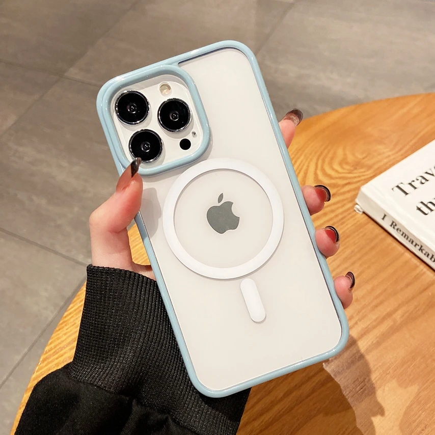 

Магнитный чехол Magsafing для телефона IPhone 13 Pro Max, симпатичный беспроводной чехол Макарон с зарядным устройством для IPhone 11 Pro Max 12 Mini